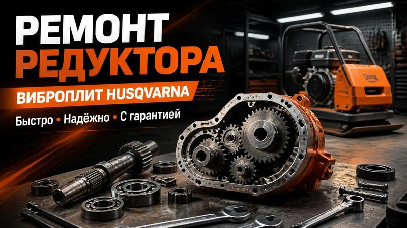 Ремонт редуктора виброплиты Husqvarna