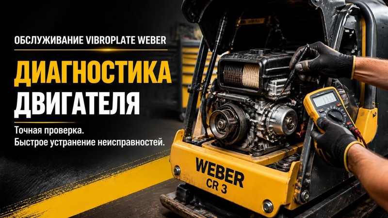 Обслуживание виброплиты Weber: диагностика двигателя