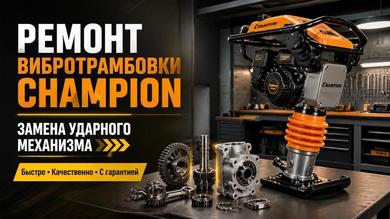 Ремонт вибротрамбовки CHAMPION: замена ударного механизма