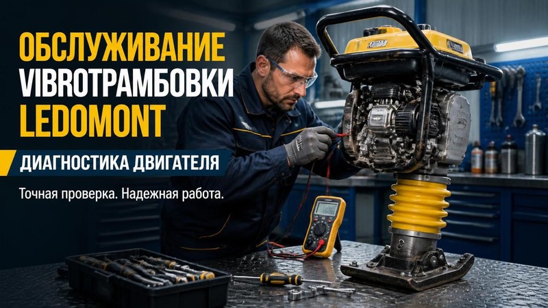 Обслуживание вибротрамбовки Ledomont: диагностика двигателя