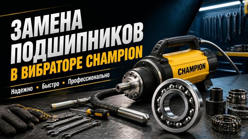 Замена подшипников в вибраторе CHAMPION