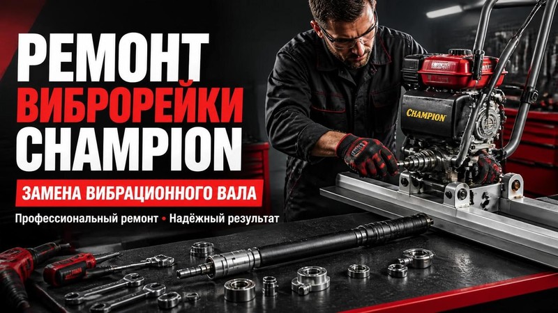 Ремонт виброрейки CHAMPION: замена вибрационного вала