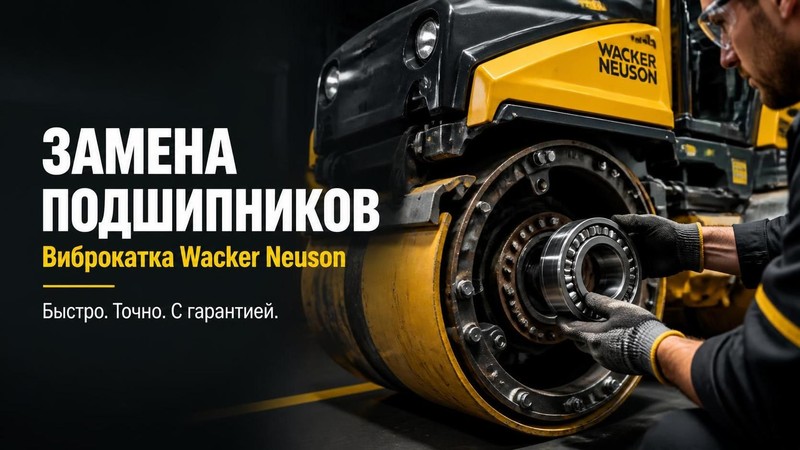 Замена подшипников на виброкатке Wacker Neuson