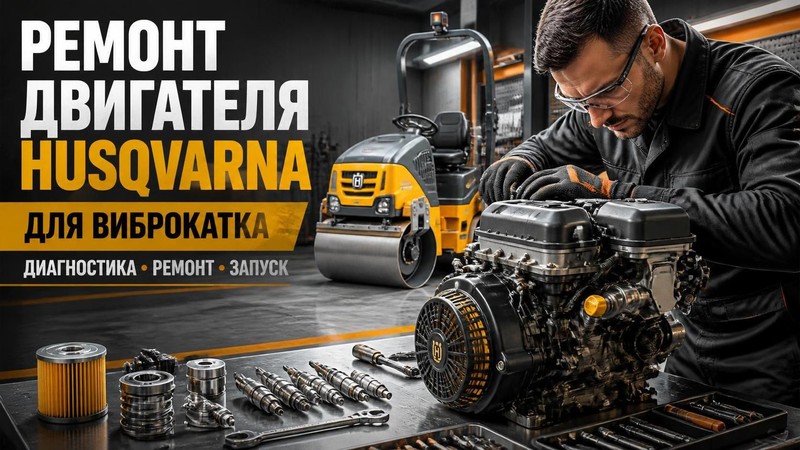 Ремонт двигателя Husqvarna для виброкатка