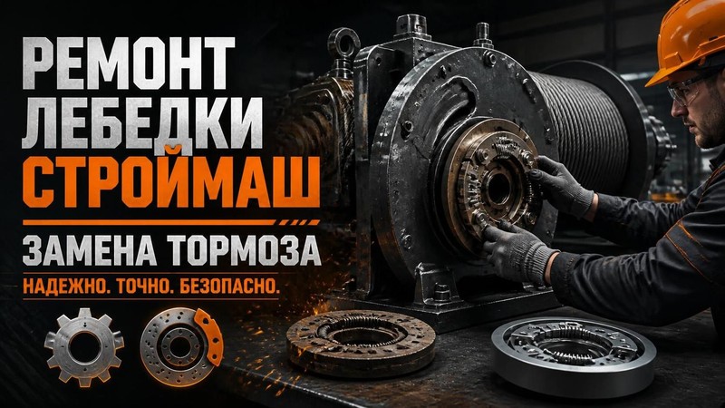 Ремонт лебедки Строймаш: замена тормоза