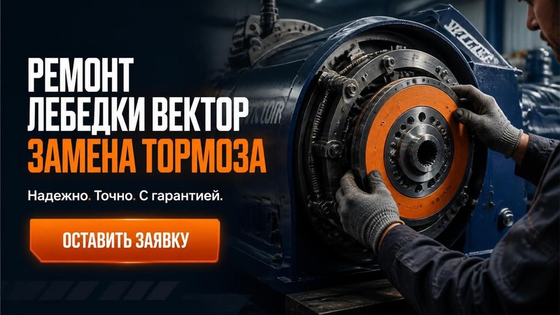 Ремонт лебедки Вектор: замена тормоза