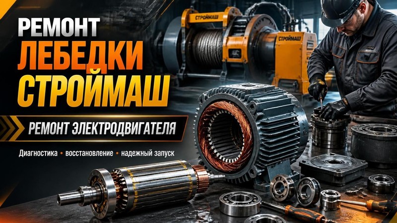 Ремонт лебедки Строймаш: ремонт электродвигателя