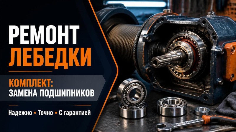Ремонт лебедки Комплект: замена подшипников