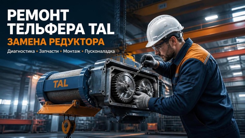 Ремонт тельфера TAL: замена редуктора