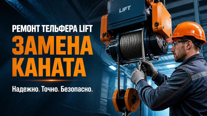 Ремонт тельфера LIFT: замена каната