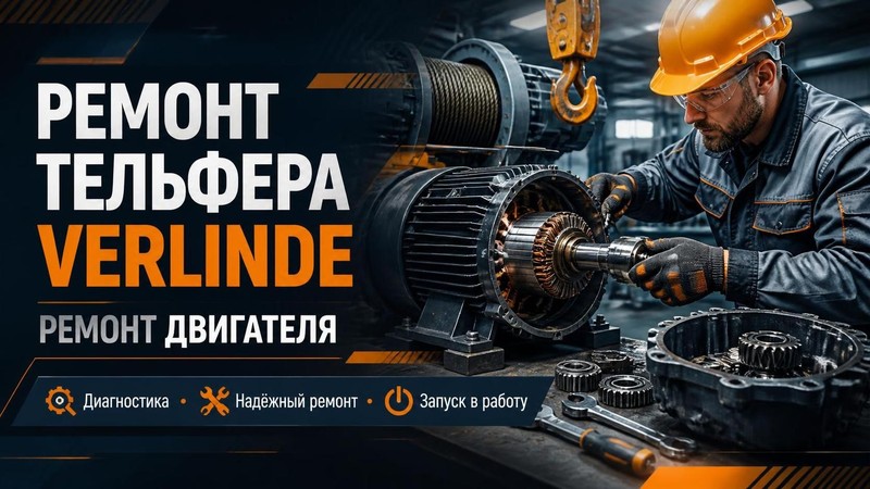 Ремонт тельфера VERLINDE: ремонт двигателя