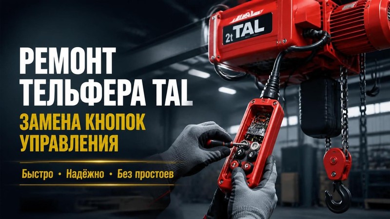 Ремонт тельфера TAL: замена кнопок управления