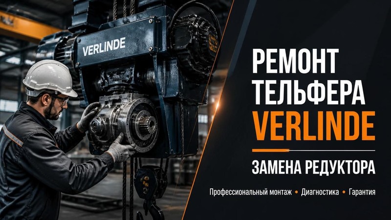 Ремонт тельфера VERLINDE: замена редуктора