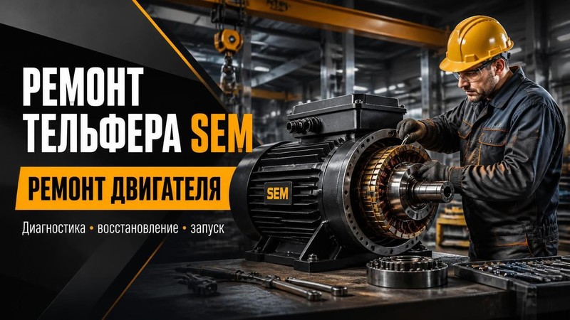 Ремонт тельфера SEM: ремонт двигателя