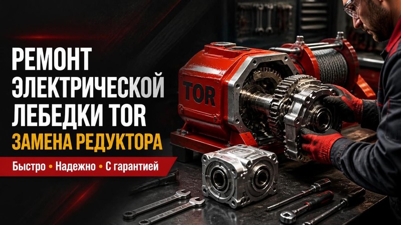 Ремонт электрической лебедки TOR: замена редуктора