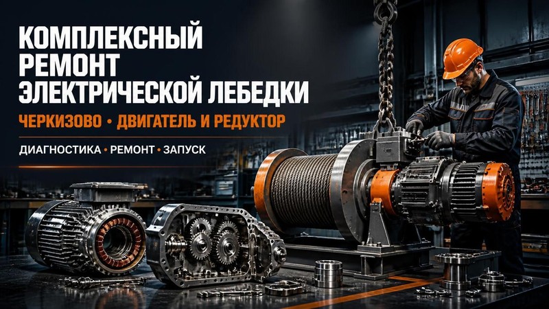 Комплексный ремонт электрической лебедки Черкизово: двигатель и редуктор