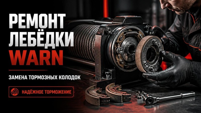 Ремонт тормозного механизма лебедки WARN: замена колодок