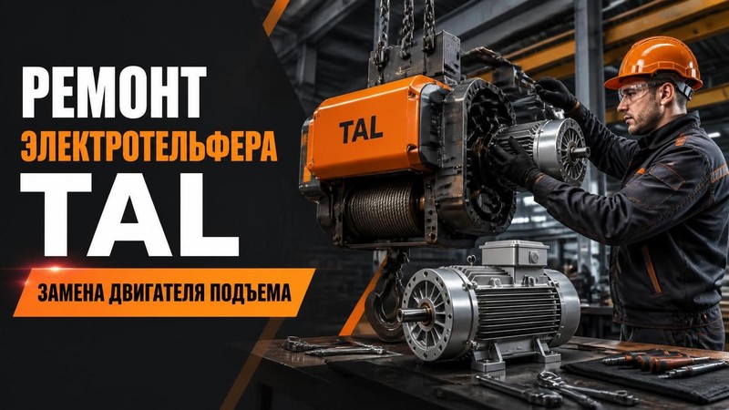 Ремонт электротельфера TAL: замена двигателя подъема