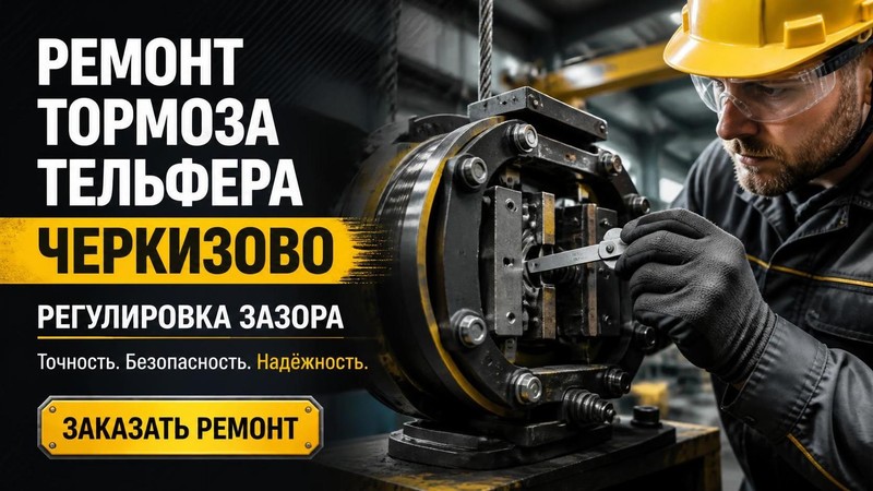 Ремонт тормоза тельфера Черкизово: регулировка зазора