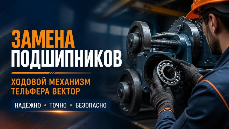 Замена подшипников ходового механизма тельфера Вектор