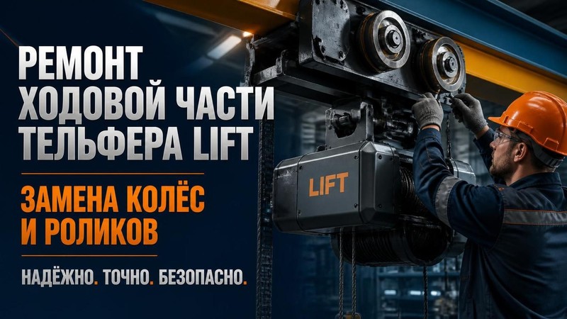 Ремонт ходовой части тельфера LIFT: замена колес и роликов