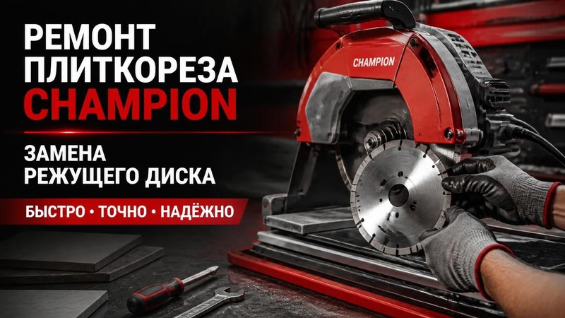 Ремонт плиткореза CHAMPION: замена режущего диска