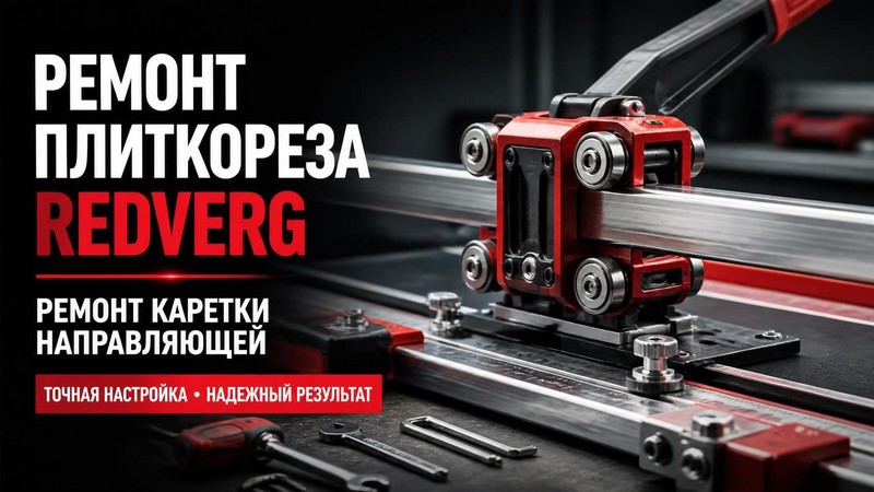 Ремонт плиткореза RedVerg: ремонт каретки направляющей