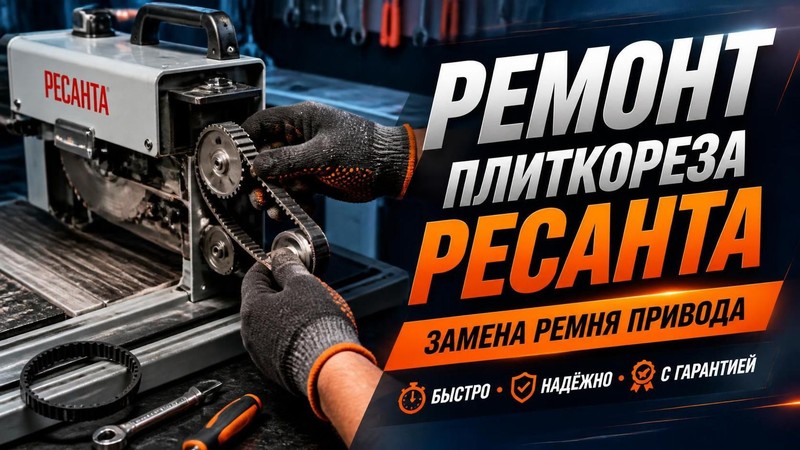 Ремонт плиткореза Ресанта: замена ремня привода