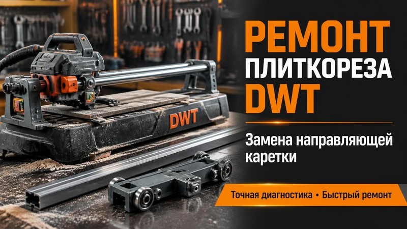Ремонт плиткореза DWT: замена направляющей каретки