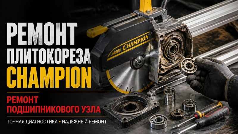 Ремонт плиткореза CHAMPION: ремонт подшипникового узла