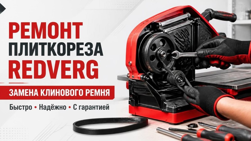 Ремонт плиткореза RedVerg: замена ремня клинового