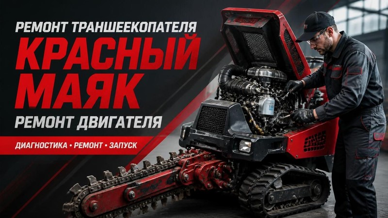 Ремонт траншеекопателя Красный Маяк: ремонт двигателя