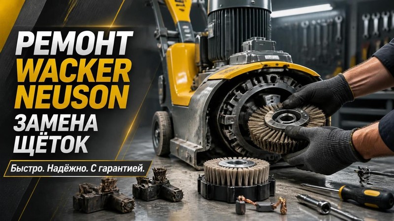 Ремонт сатинировальной машины Wacker Neuson: замена щёток