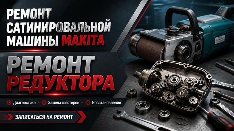Ремонт сатинировальной машины Makita: ремонт редуктора