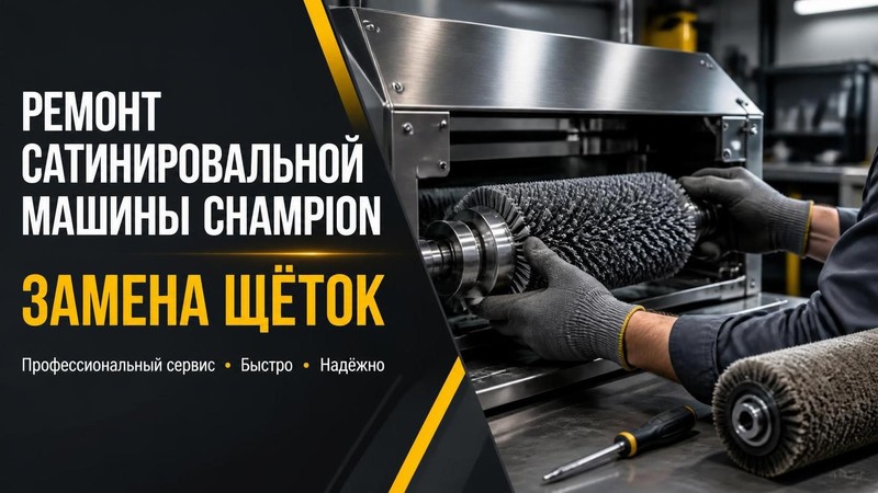 Ремонт сатинировальной машины CHAMPION: замена щёток
