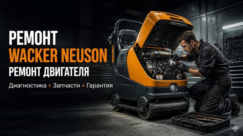 Ремонт сатинировальной машины Wacker Neuson: ремонт двигателя