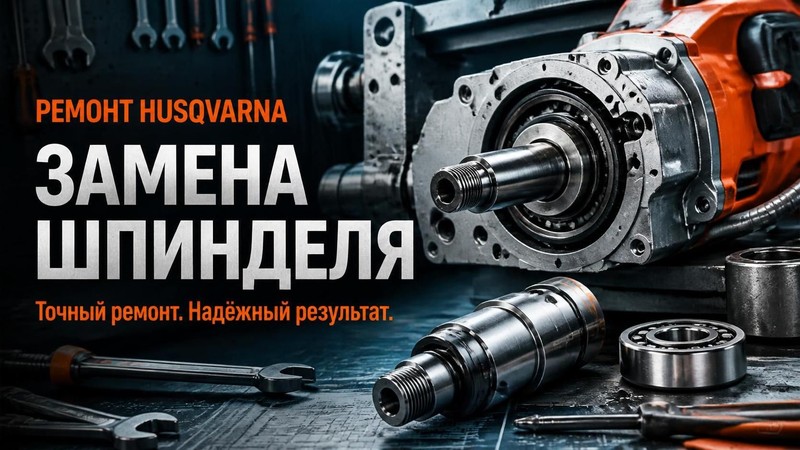 Ремонт установки алмазного бурения Husqvarna: замена шпинделя