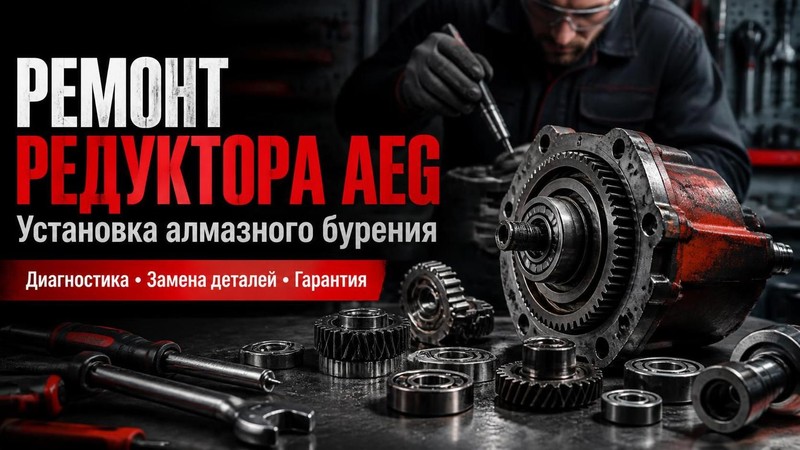 Ремонт установки алмазного бурения Aeg: ремонт редуктора