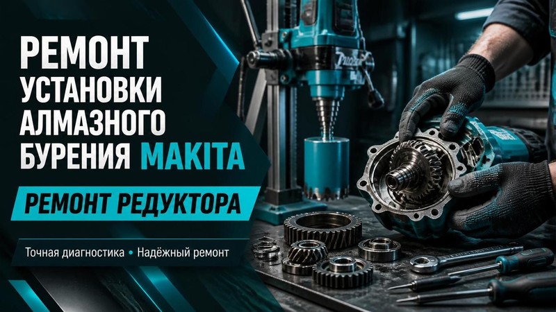 Ремонт установки алмазного бурения Makita: ремонт редуктора