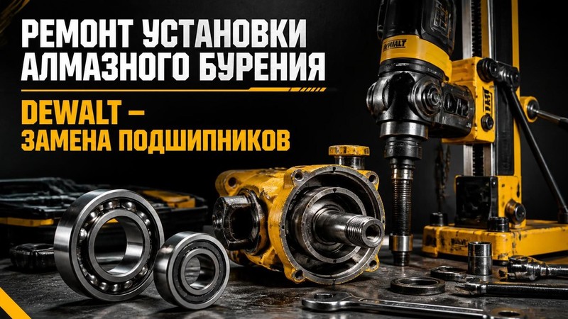 Ремонт установки алмазного бурения DEWALT: замена подшипников