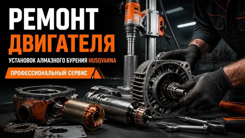 Ремонт установки алмазного бурения Husqvarna: ремонт двигателя