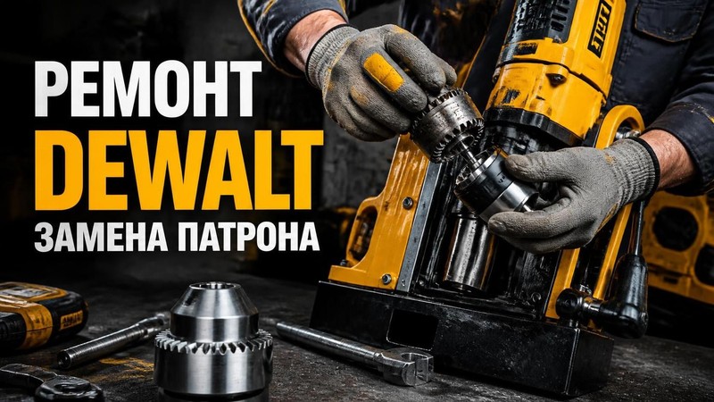 Ремонт установки алмазного бурения DEWALT: замена патрона