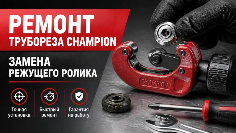 Ремонт трубореза CHAMPION: замена режущего ролика