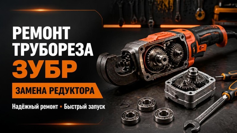 Ремонт трубореза ЗУБР: замена редуктора