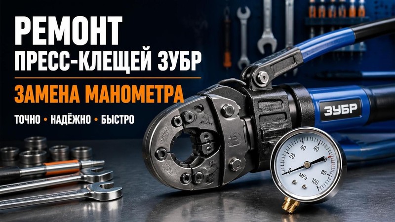 Ремонт пресс-клещей ЗУБР: замена манометра