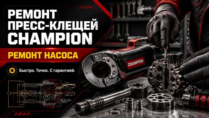 Ремонт пресс-клещей CHAMPION: ремонт насоса