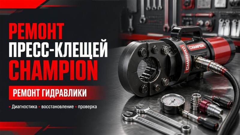 Ремонт пресс-клещей CHAMPION: ремонт гидравлики