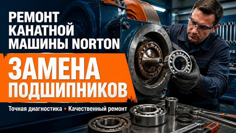 Ремонт канатной машины Norton: замена подшипников