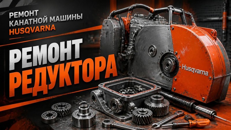Ремонт канатной машины Husqvarna: ремонт редуктора