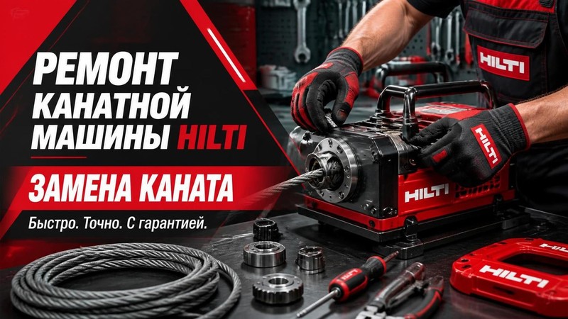 Ремонт канатной машины HILTI: замена каната